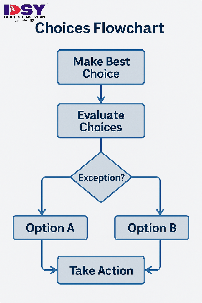 Flowchart showing steps in switchgear replacement process from inspection to commissioning